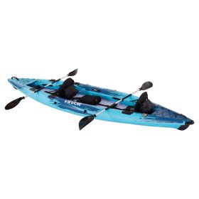 VEVOR Inflatable Kayak, 2-Person Inflatable Recreational Kayak 700LBS Capacity, Leak & Puncture-Resistant with Padded Seat, PVC Drop-Stitch Floor
